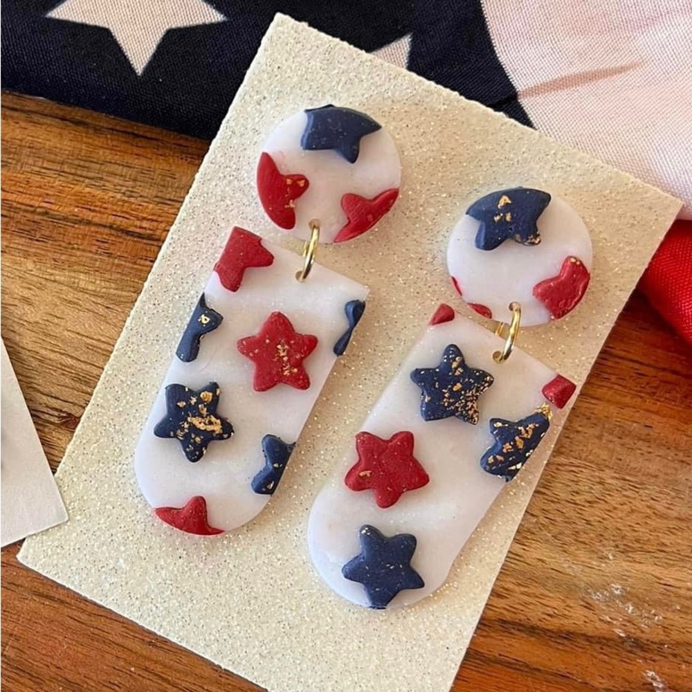 Polymer clay dangle earrings